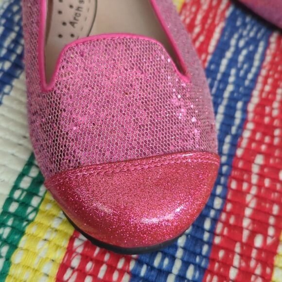 Pediped girls pink sparkle ballet flats shoes size 4 - Picture 5 of 9